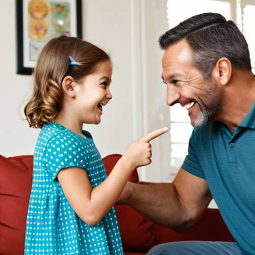 Home 6 **
A father playing a treasure hunt game with his daughter in their living room. The daughter is fully clothed in casual, modest clothing, excitedly searching for clues. The father is smiling and pointing towards a hidden clue. The room is brightly lit and decorated in a family-friendly manner. Safe for work, appropriate content, fully clothed, professional photography, perfect anatomy, natural proportions, family-friendly.
**