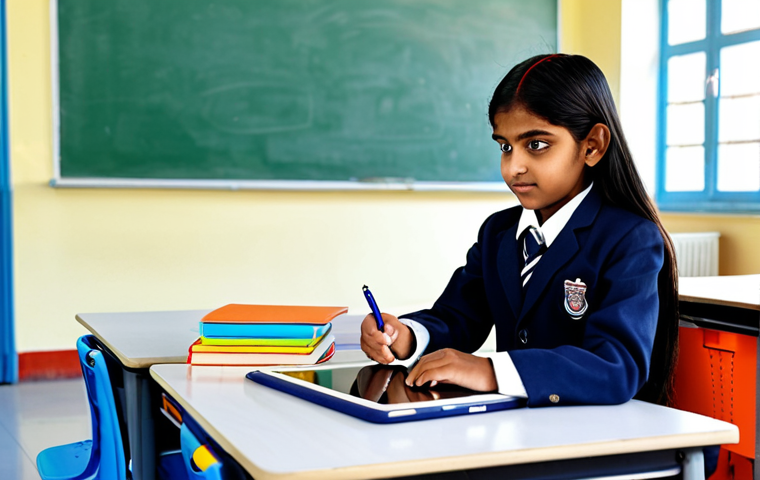 영유아 ICT 활용 교육 - Digital Learning**

A young Indian girl, around 8 years old, fully clothed in a modest school unifor...